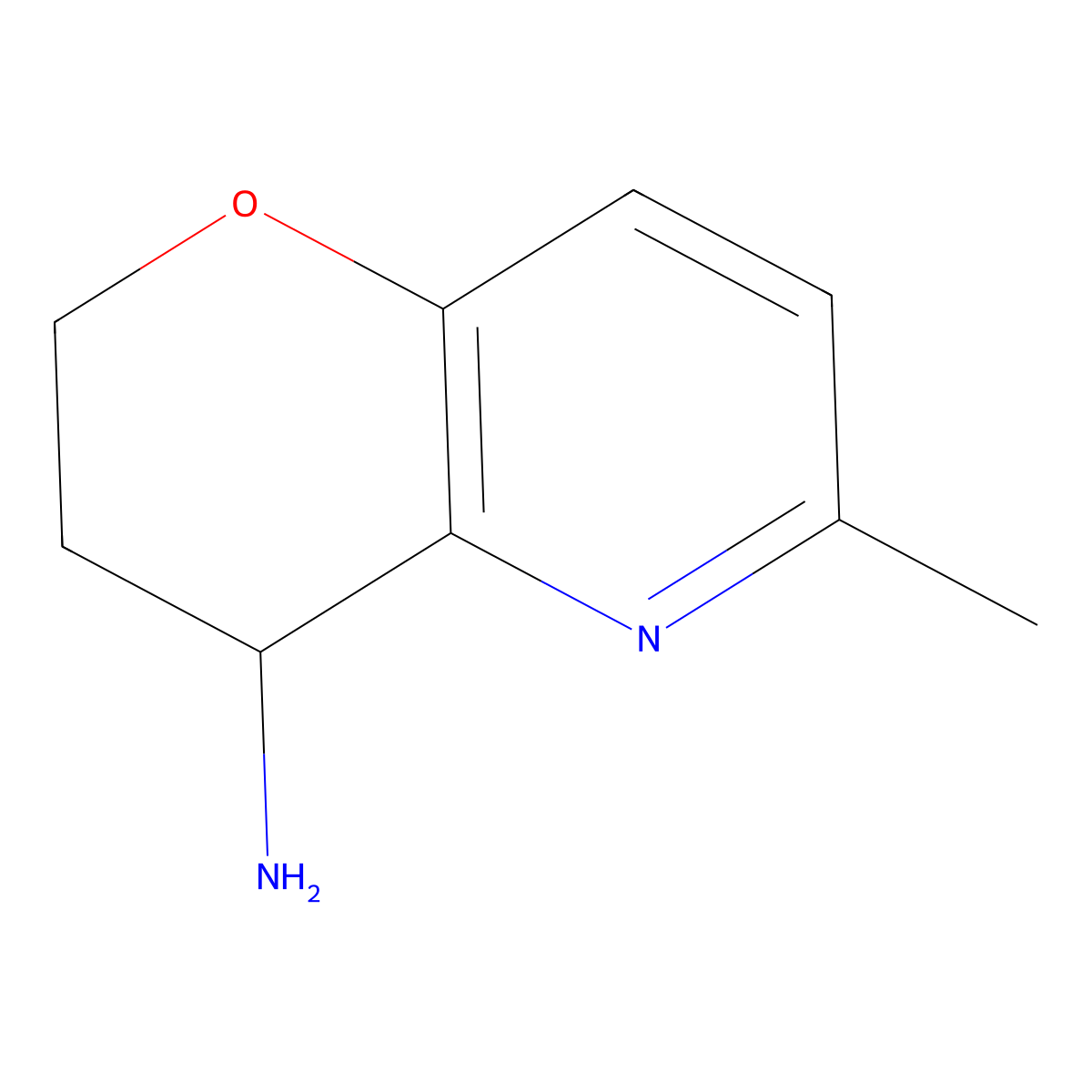 3,4-dihydro-6-methyl-2H-Pyrano[3,2-b]pyridin-4-amine molecular structure, CAS 2770346-78-4