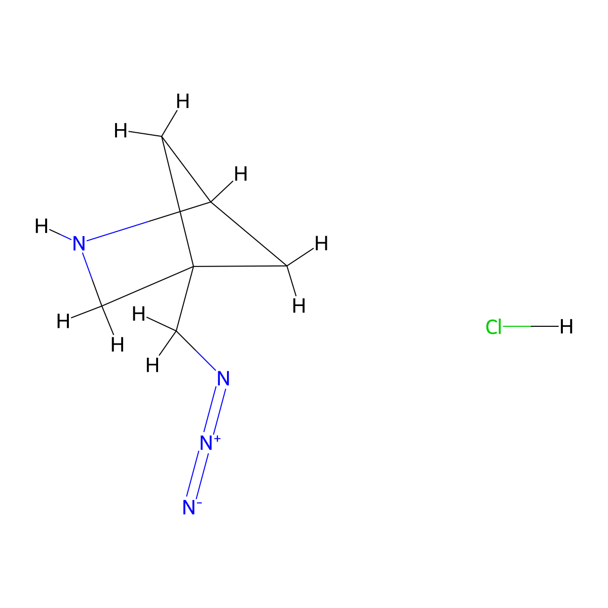 4-(Azidomethyl)-2-azabicyclo(2.1.1)hexane hydrochloride molecular structure, CAS 2770347-89-0