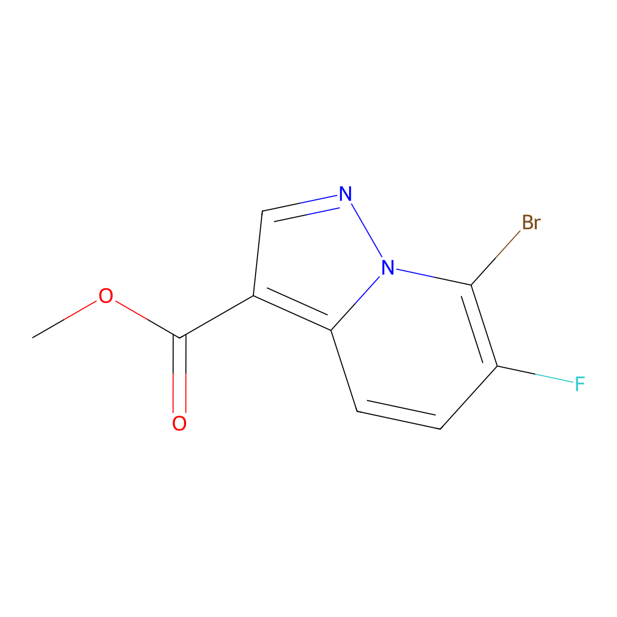 Methyl 7-bromo-6-fluoropyrazolo[1,5-A]pyridine-3-carboxylate molecular structure, CAS 2770348-34-8
