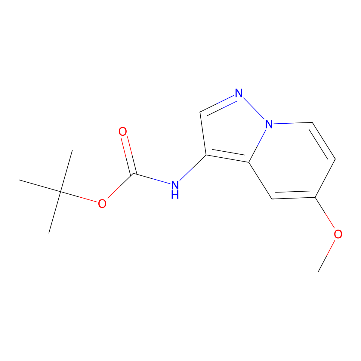 1,1-Dimethylethyl N-(5-methoxypyrazolo[1,5-a]pyridin-3-yl)carbamate molecular structure, CAS 2770349-20-5