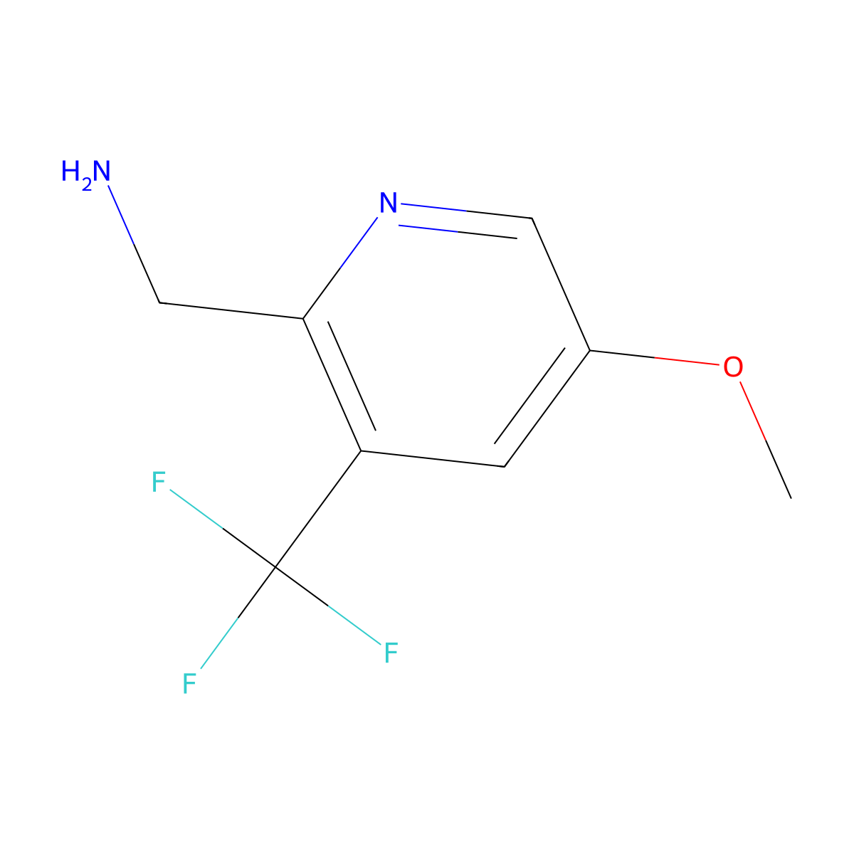 5-Methoxy-3-(trifluoromethyl)-2-pyridinemethanamine molecular structure, CAS 2770349-27-2