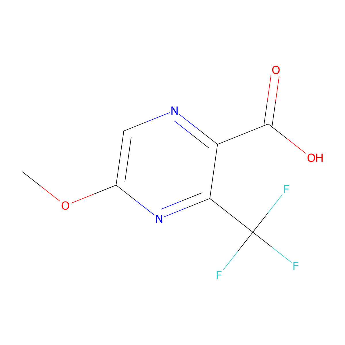 5-Methoxy-3-(trifluoromethyl)pyrazine-2-carboxylic acid molecular structure, CAS 2770349-33-0