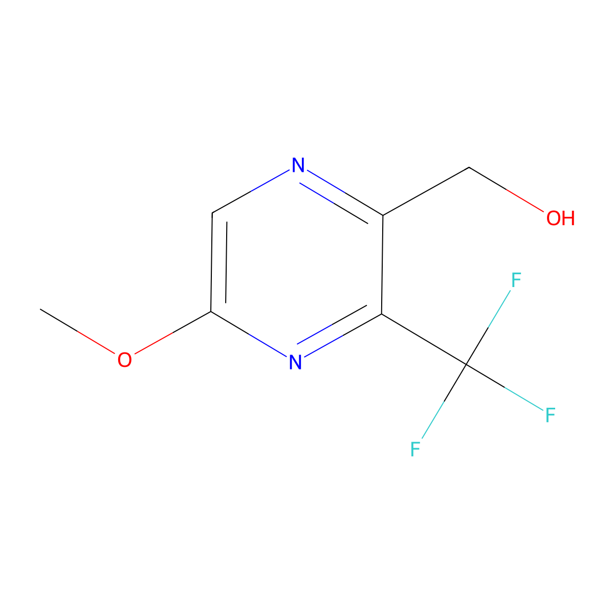 (5-Methoxy-3-(trifluoromethyl)pyrazin-2-yl)methanol molecular structure, CAS 2770349-34-1
