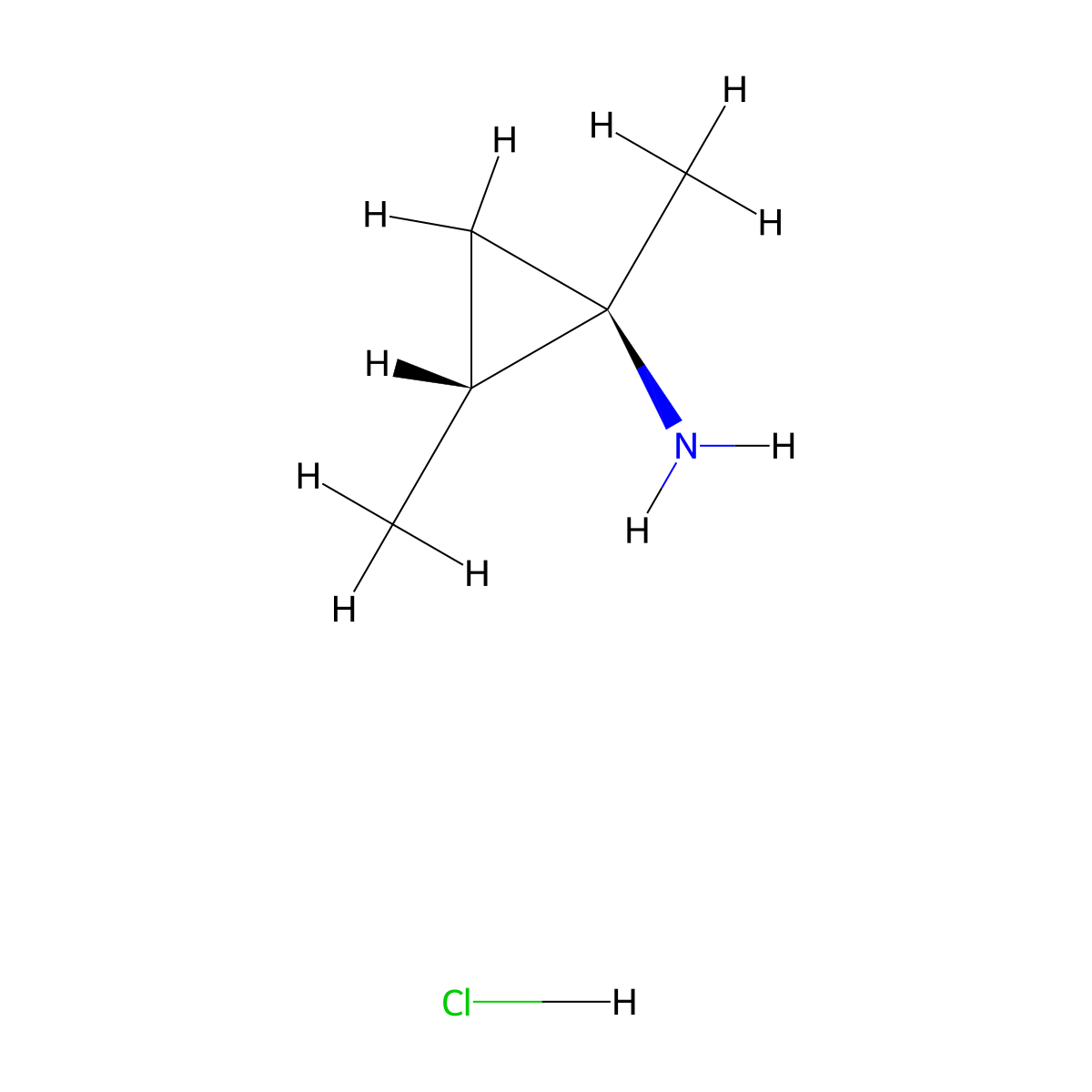(1R,2R)-1,2-dimethylcyclopropan-1-amine hydrochloride molecular structure, CAS 2770353-37-0