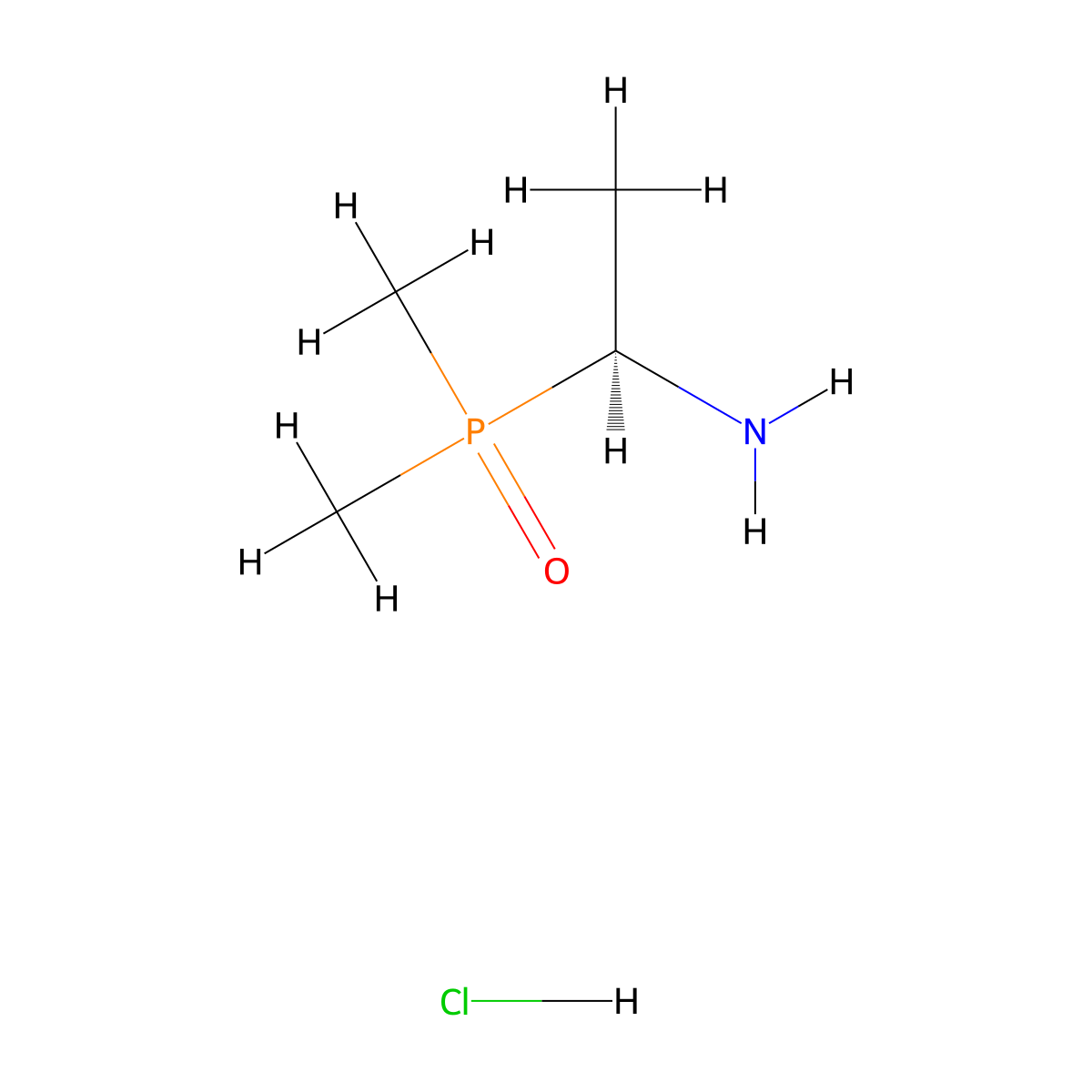 (1S)-1-(dimethylphosphoryl)ethan-1-amine hydrochloride molecular structure, CAS 2770353-40-5