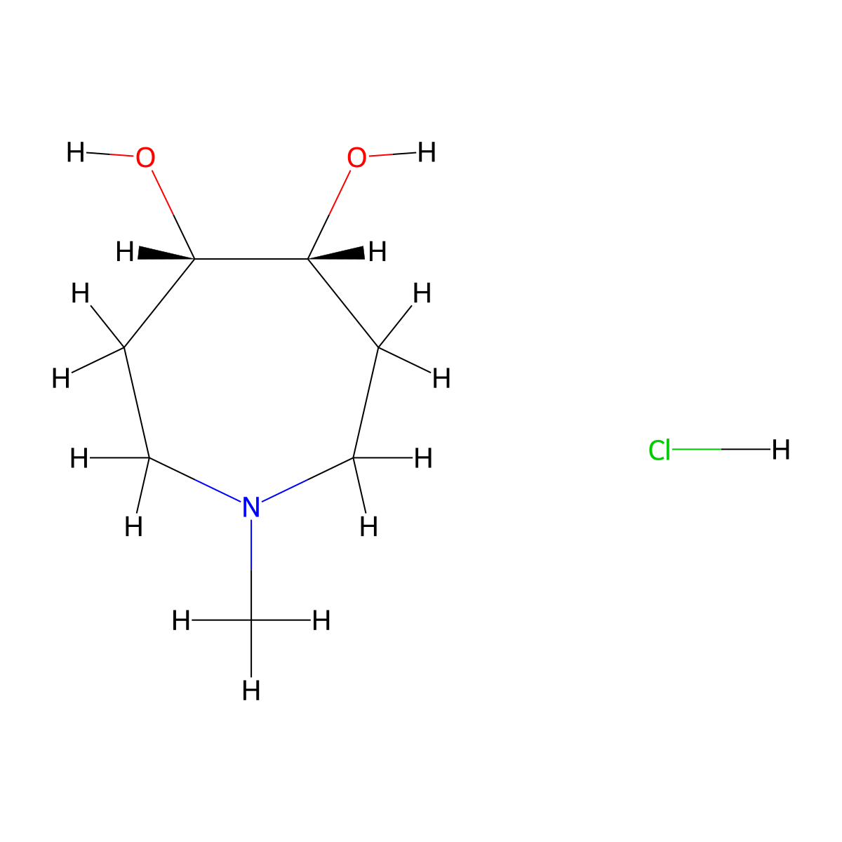 (4R,5S)-1-methylazepane-4,5-diol hydrochloride molecular structure, CAS 2770353-52-9