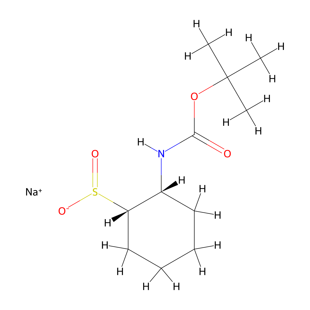 sodium (1S,2R)-2-{[(tert-butoxy)carbonyl]amino}cyclohexane-1-sulfinate molecular structure, CAS 2770354-31-7
