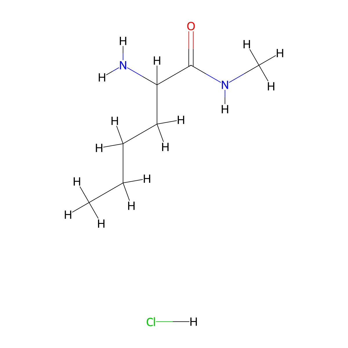 2-amino-N-methylhexanamidehydrochloride molecular structure, CAS 2770358-58-0