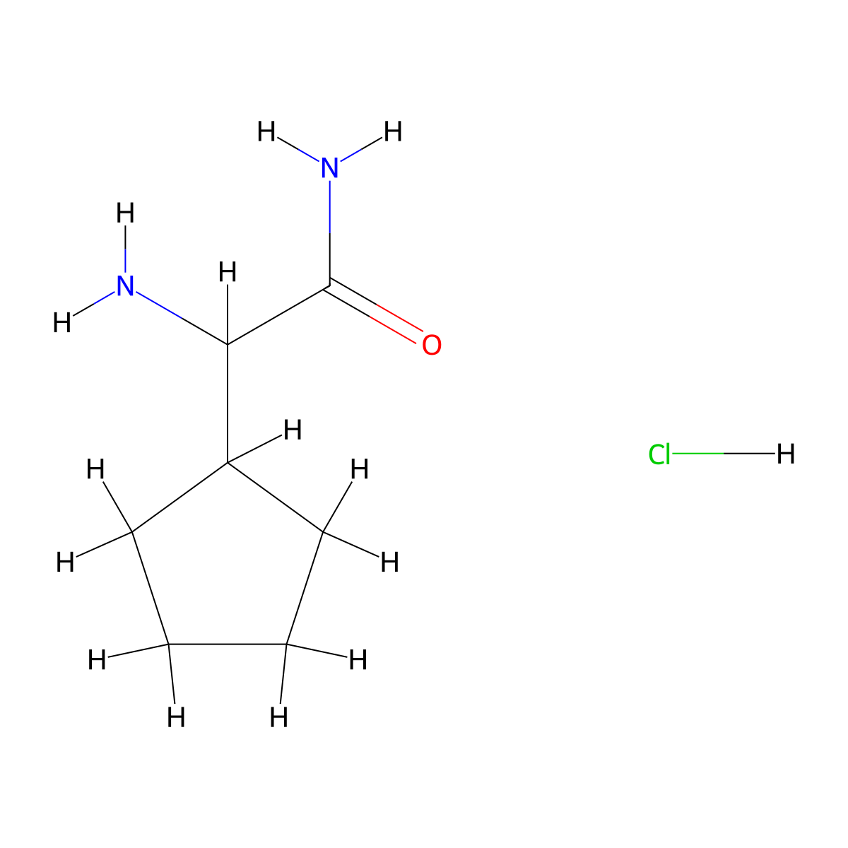 2-Amino-2-cyclopentylacetamide hydrochloride molecular structure, CAS 2770358-59-1