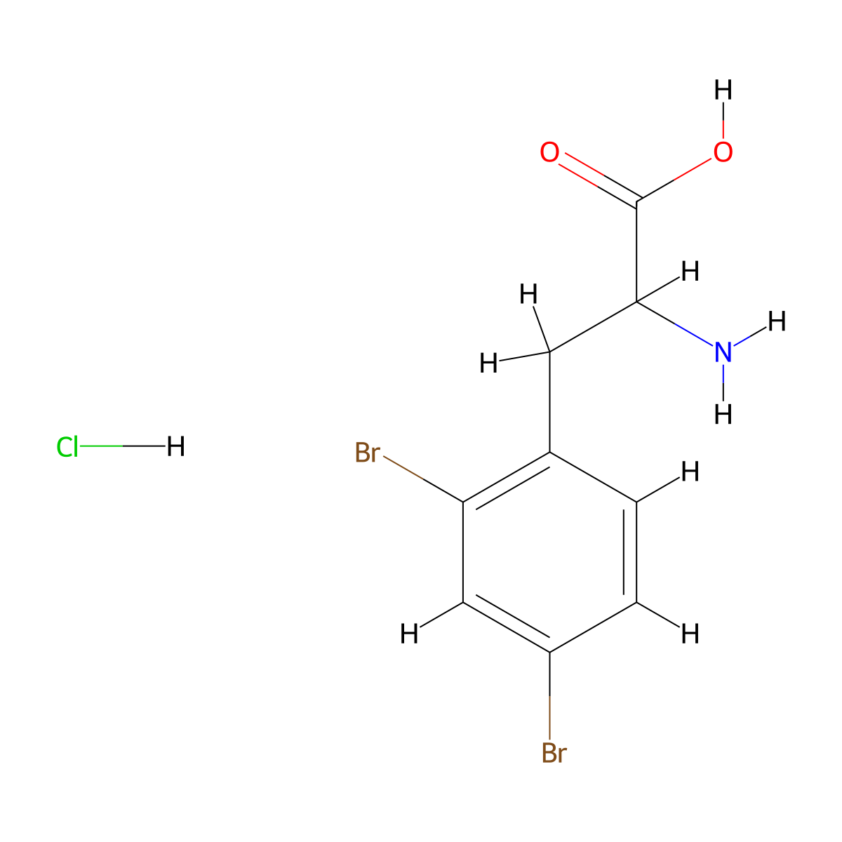 2-Amino-3-(2,4-dibromophenyl)propanoicacidhydrochloride molecular structure, CAS 2770358-60-4