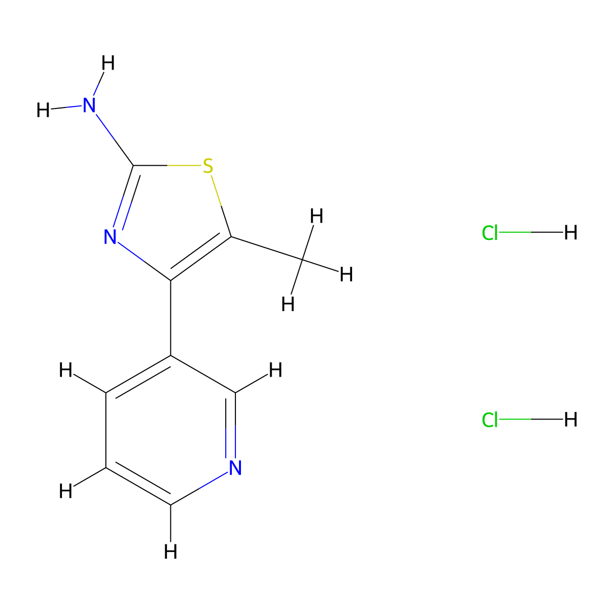 5-Methyl-4-(pyridin-3-yl)-1,3-thiazol-2-aminedihydrochloride molecular structure, CAS 2770358-71-7