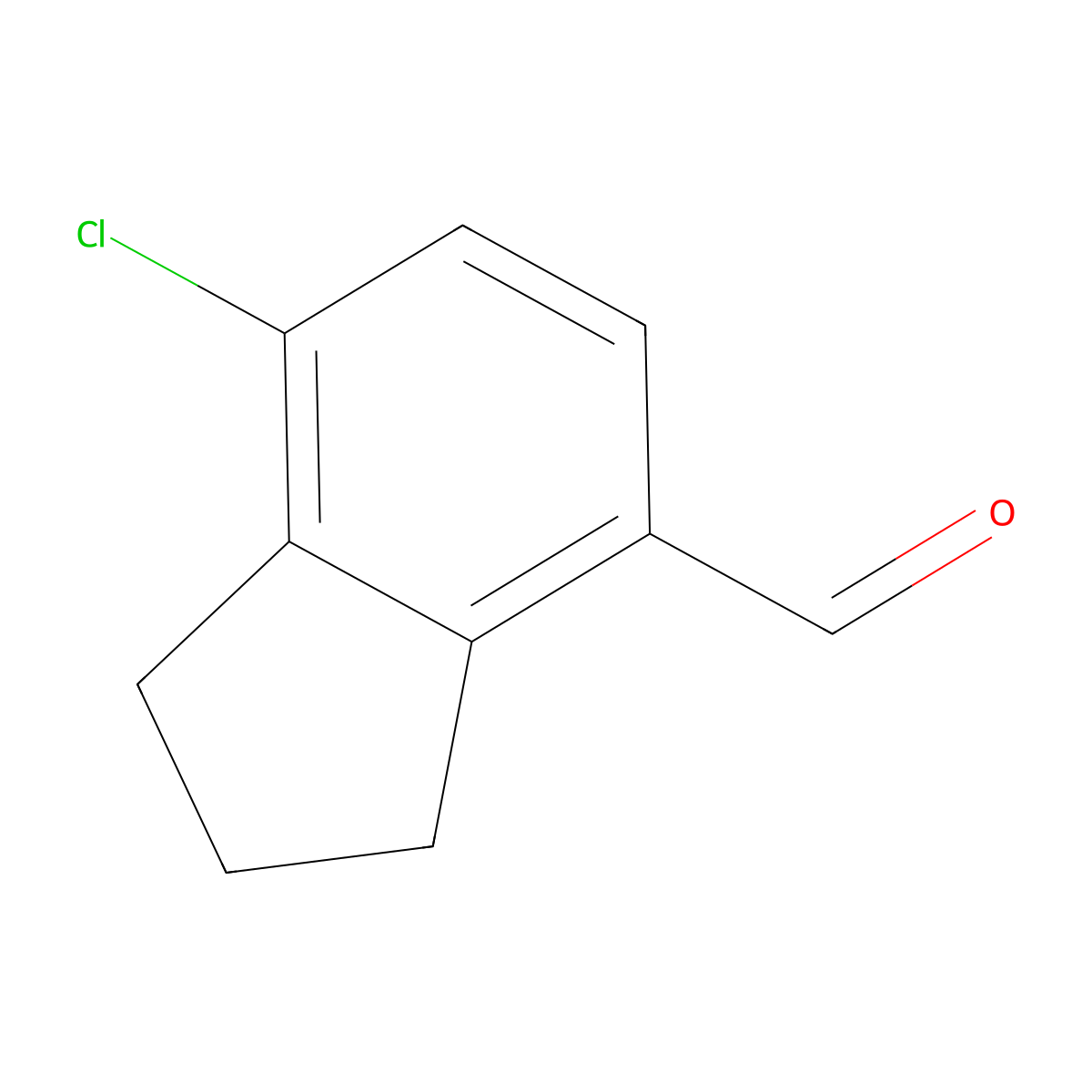 7-chloro-2,3-dihydro-1H-indene-4-carbaldehyde molecular structure, CAS 2770358-76-2