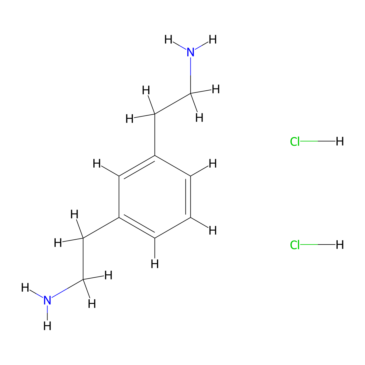 1,3-Benzenediethanamine dihydrochloride molecular structure, CAS 2770358-78-4