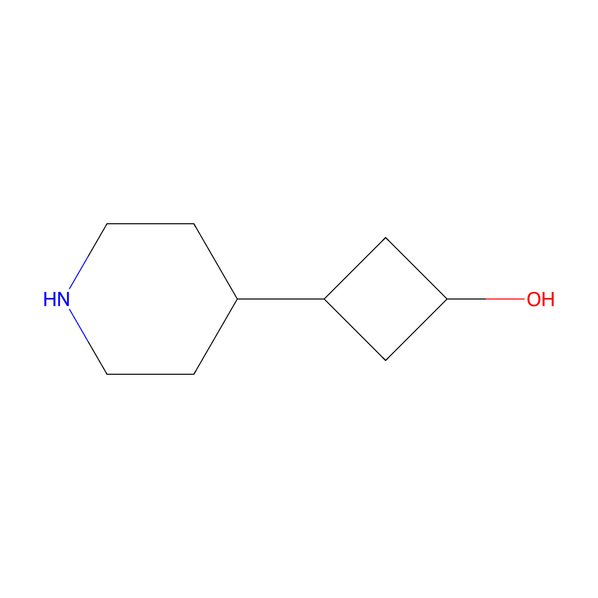 3-(Piperidin-4-yl)cyclobutan-1-ol molecular structure, CAS 2770358-85-3