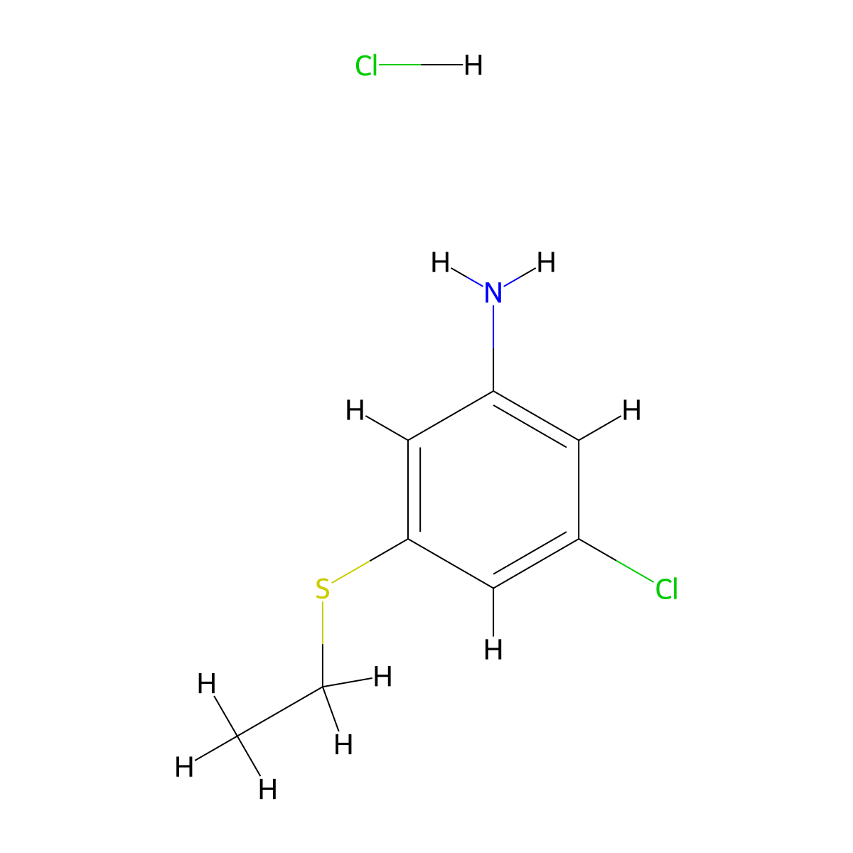 3-Chloro-5-(ethylsulfanyl)aniline hydrochloride molecular structure, CAS 2770358-92-2