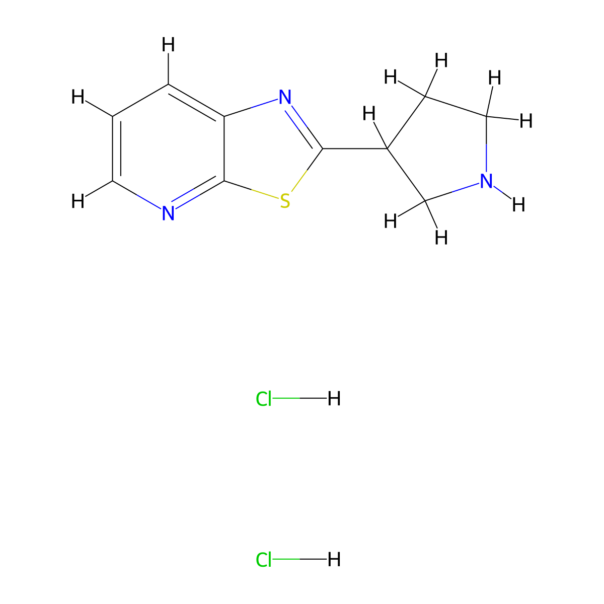 3-((1,3)Thiazolo(5,4-b)pyridin-2-yl)pyrrolidine dihydrochloride molecular structure, CAS 2770358-97-7