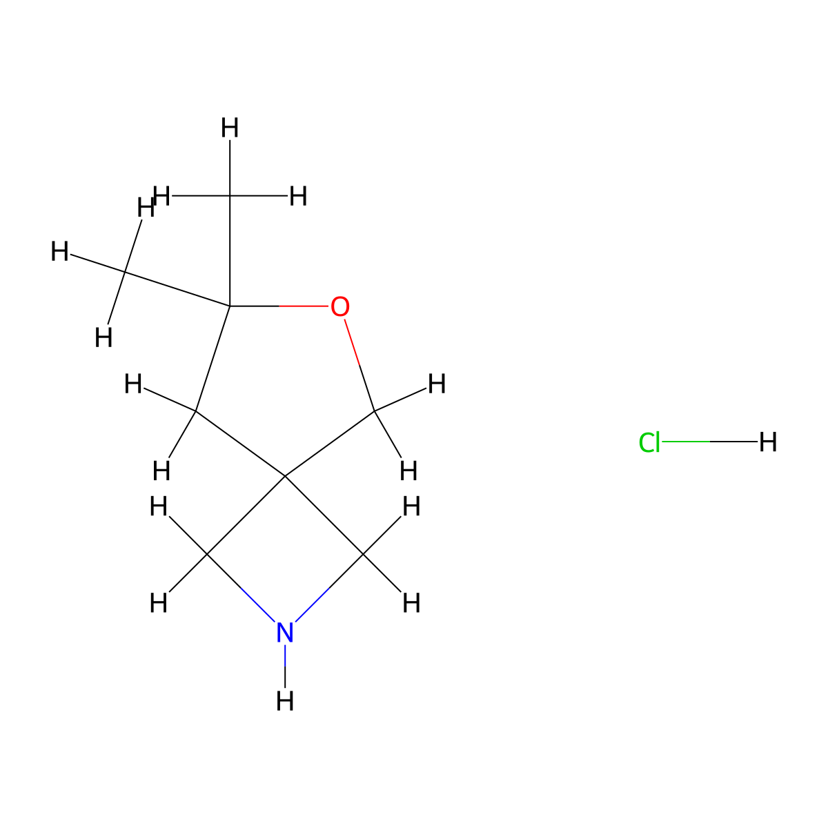 7,7-Dimethyl-6-oxa-2-azaspiro[3.4]octanehydrochloride molecular structure, CAS 2770359-00-5