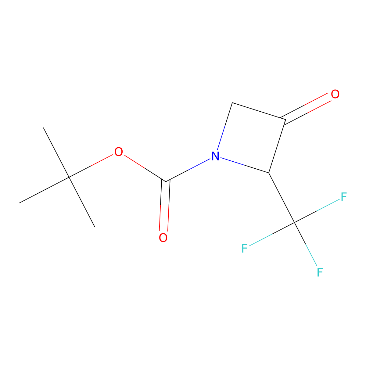 Tert-butyl 3-oxo-2-(trifluoromethyl)azetidine-1-carboxylate molecular structure, CAS 2770359-02-7