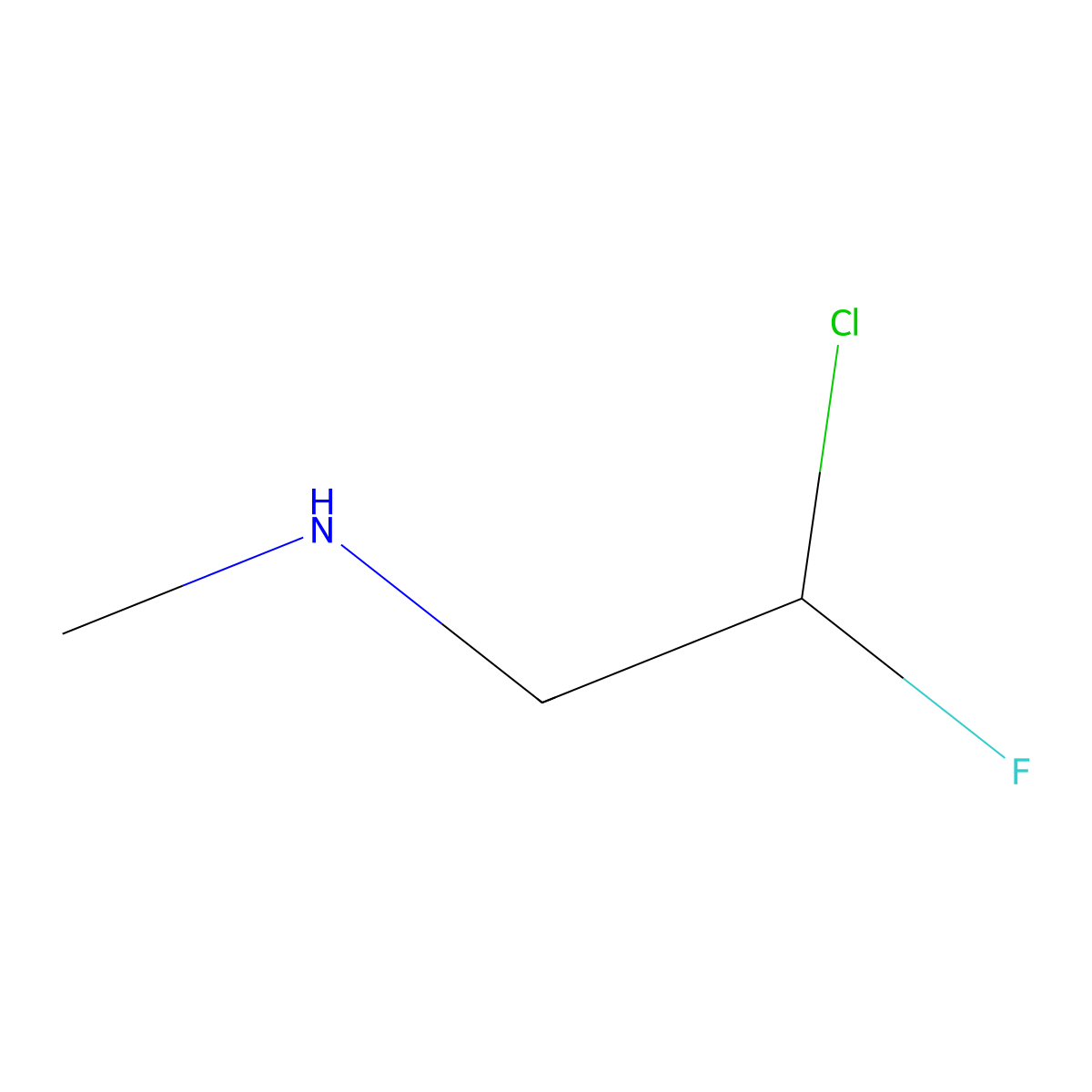 (2-Chloro-2-fluoroethyl)(methyl)amine molecular structure, CAS 2770359-05-0