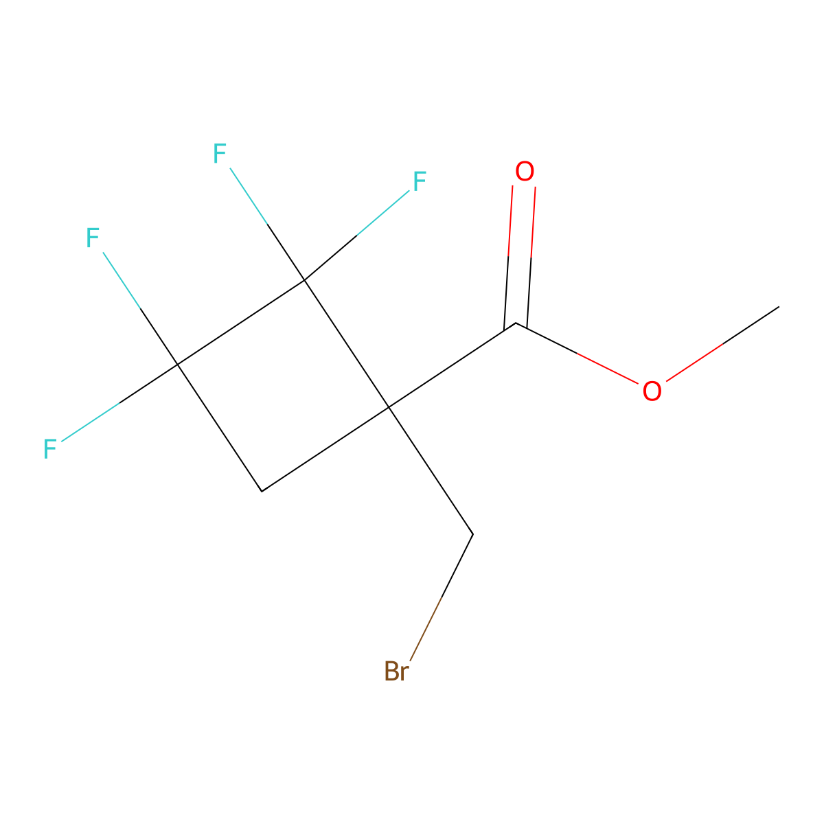 Methyl 1-(bromomethyl)-2,2,3,3-tetrafluorocyclobutane-1-carboxylate molecular structure, CAS 2770359-08-3