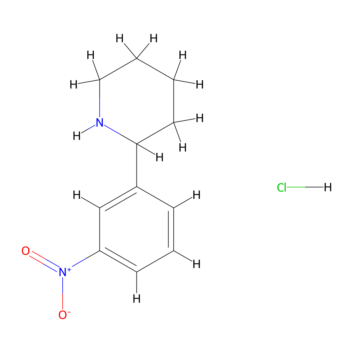 2-(3-Nitrophenyl)piperidine hydrochloride molecular structure, CAS 2770359-10-7