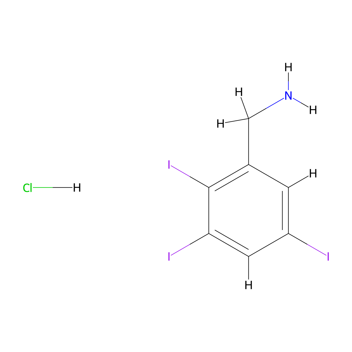 1-(2,3,5-Triiodophenyl)methanamine hydrochloride molecular structure, CAS 2770359-11-8