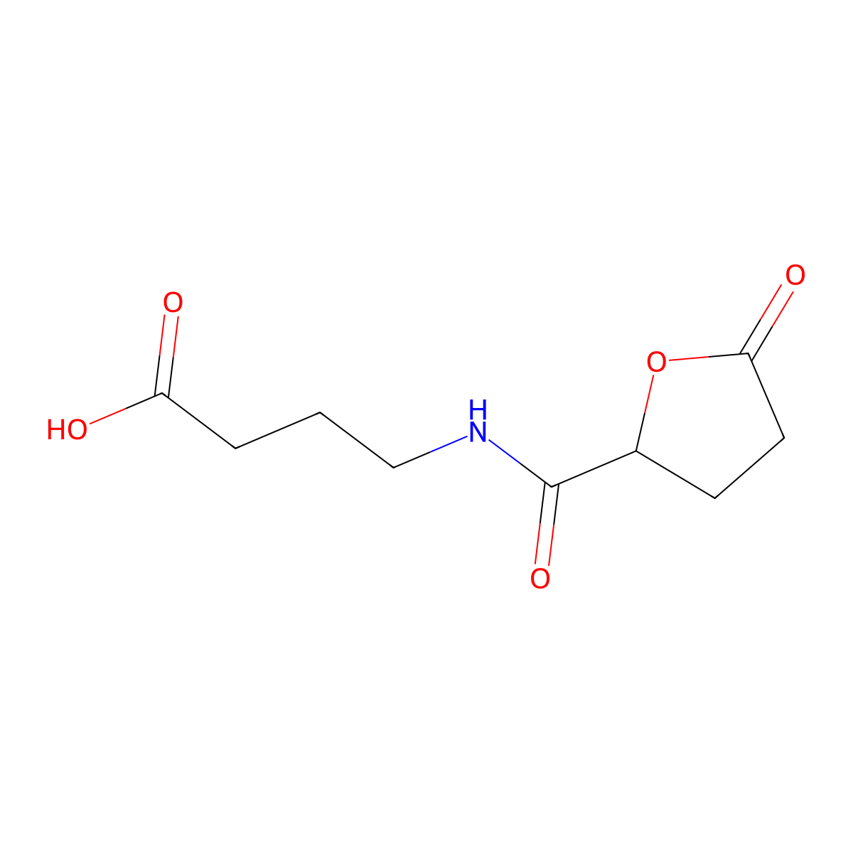 4-[(5-Oxooxolan-2-yl)formamido]butanoic acid molecular structure, CAS 2770359-15-2