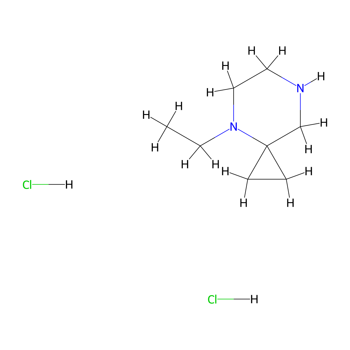 4-Ethyl-4,7-diazaspiro[2.5]octane dihydrochloride molecular structure, CAS 2770359-23-2