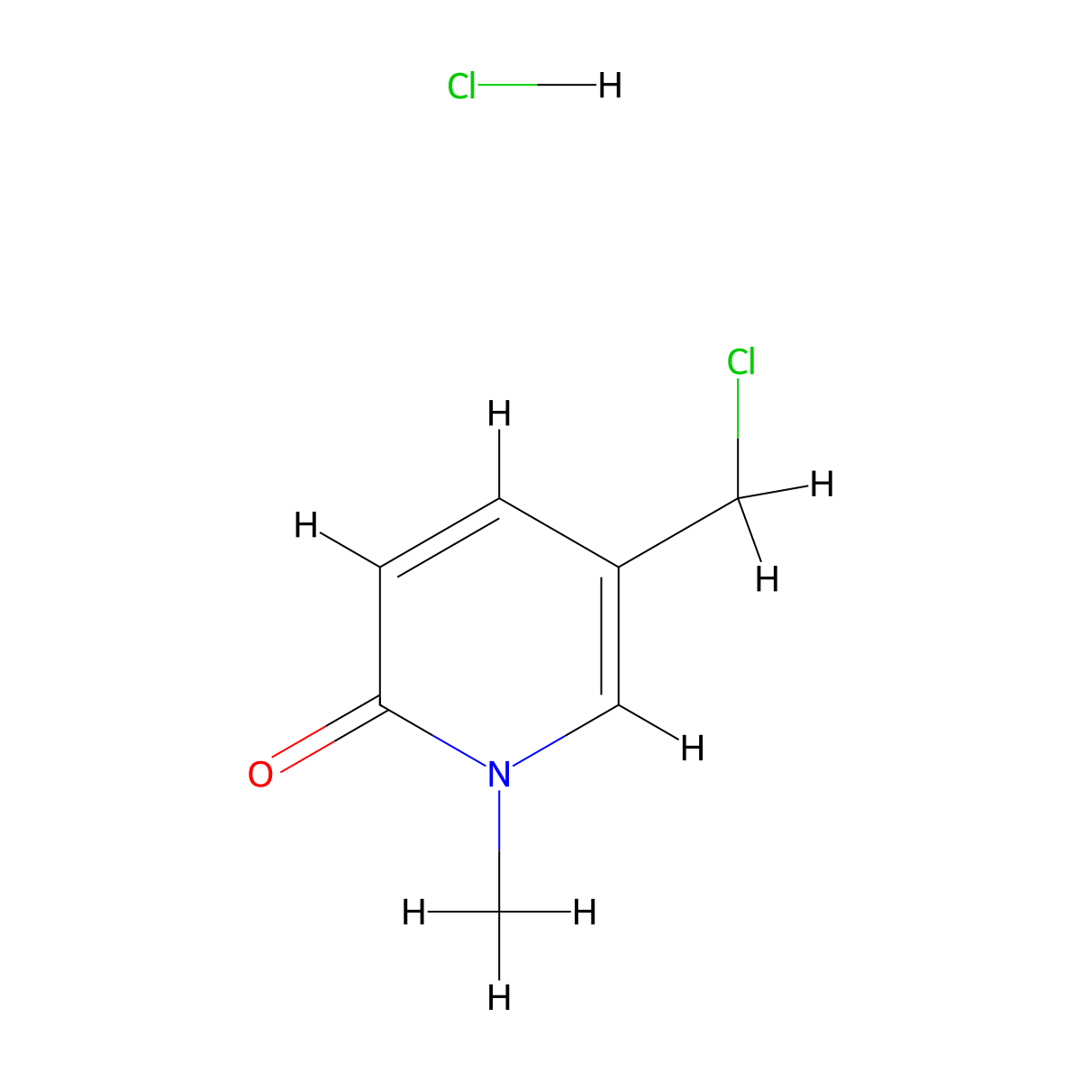 5-(Chloromethyl)-1-methyl-1,2-dihydropyridin-2-onehydrochloride molecular structure, CAS 2770359-24-3