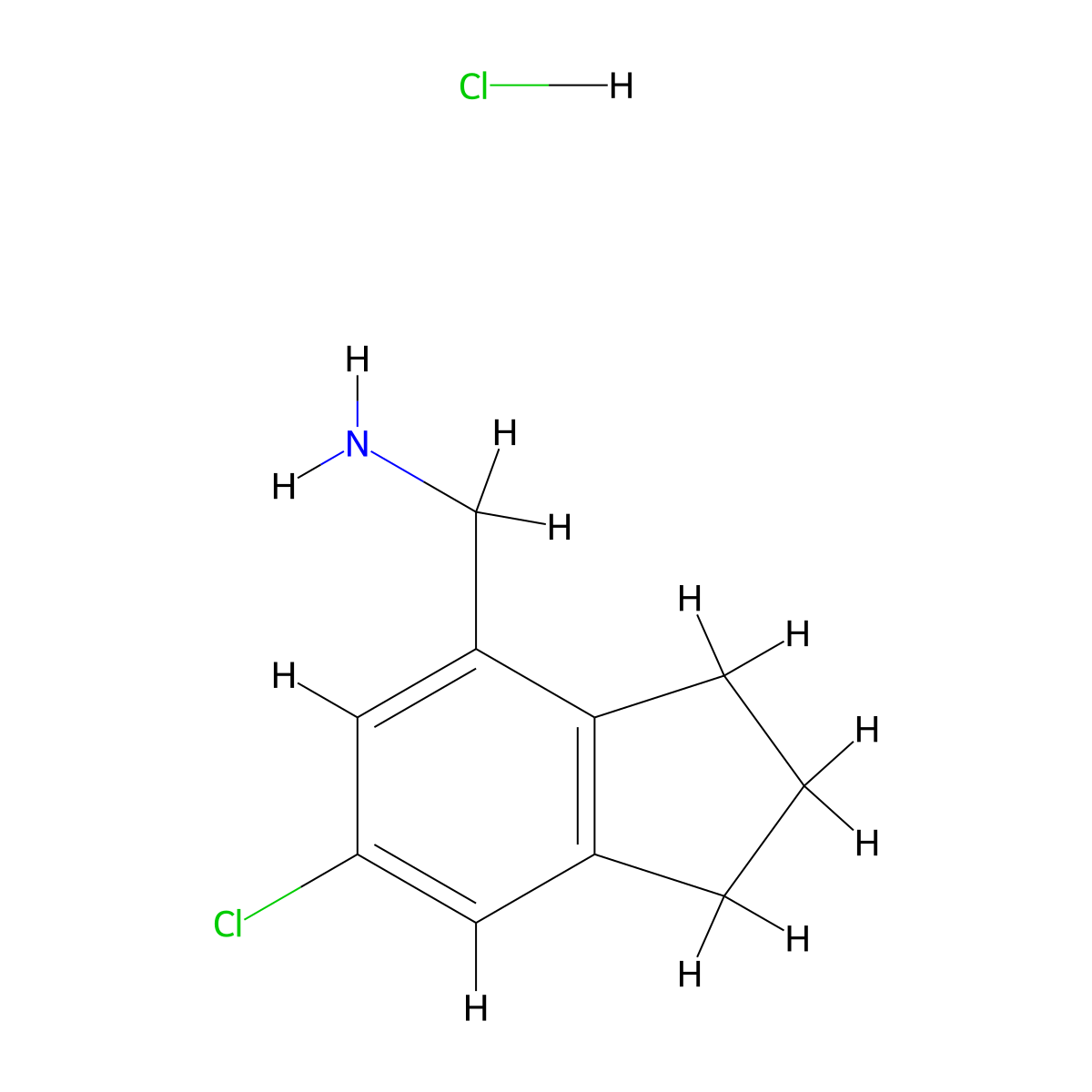 1-(6-chloro-2,3-dihydro-1H-inden-4-yl)methanamine hydrochloride molecular structure, CAS 2770359-25-4