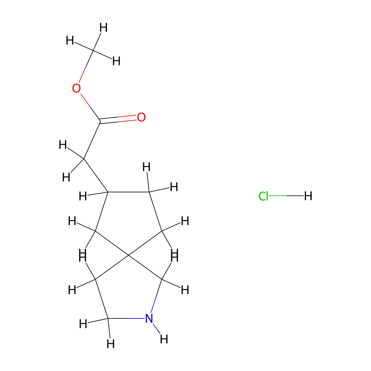 Methyl2-{2-azaspiro[4.4]nonan-7-yl}acetatehydrochloride molecular structure, CAS 2770359-28-7