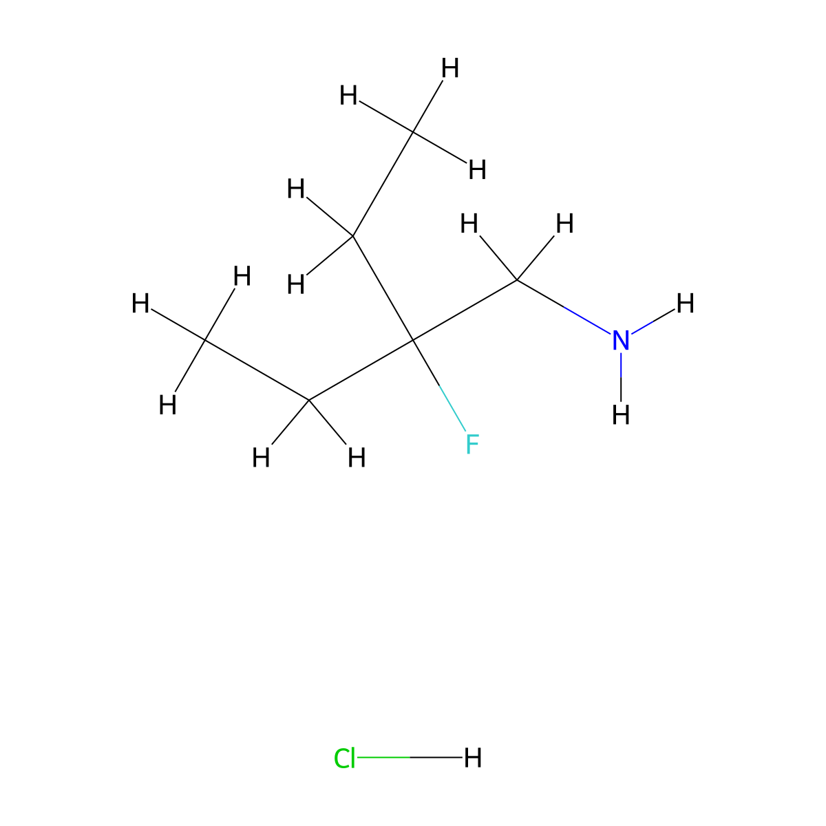3-(Aminomethyl)-3-fluoropentane hydrochloride molecular structure, CAS 2770359-40-3