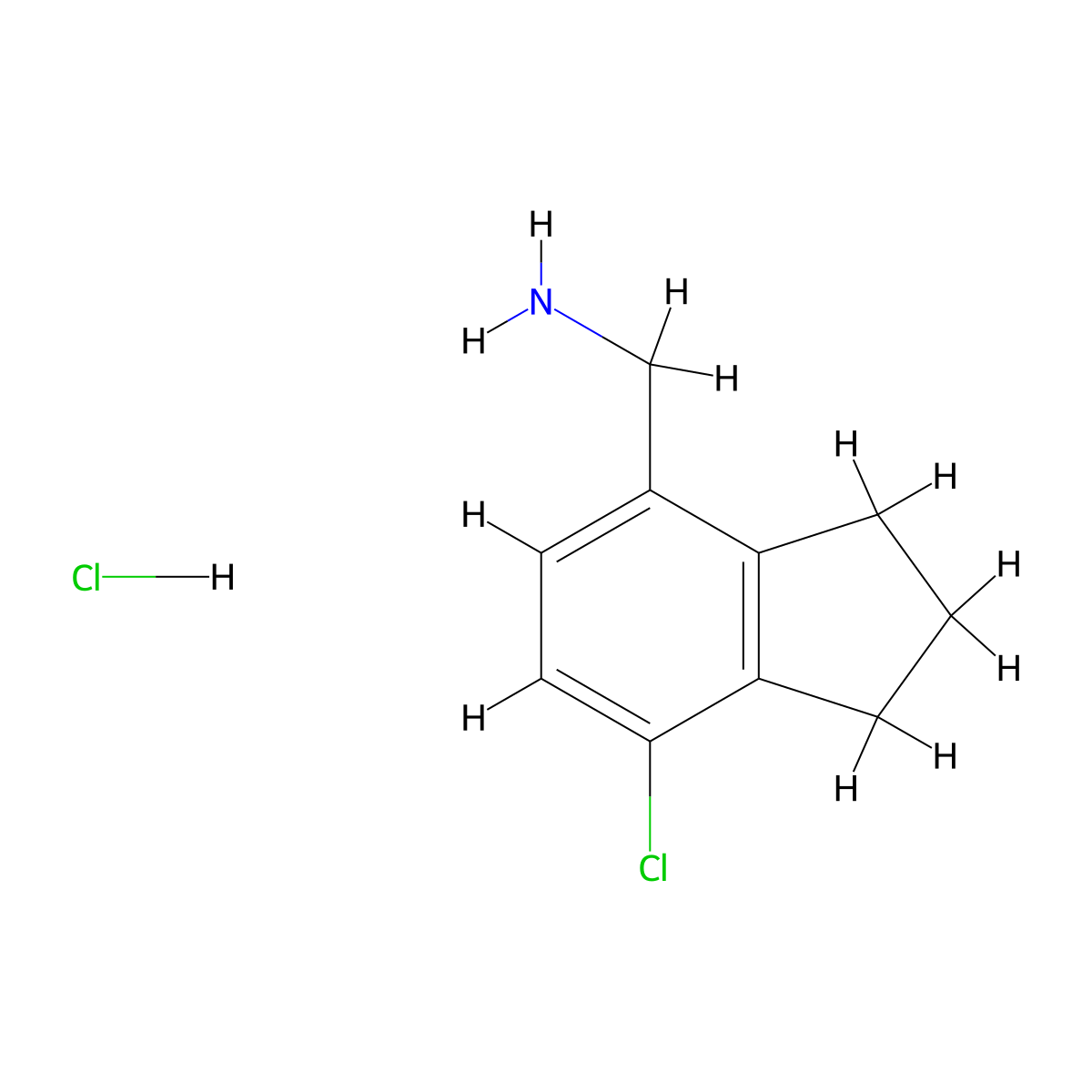 1-(7-chloro-2,3-dihydro-1H-inden-4-yl)methanamine hydrochloride molecular structure, CAS 2770359-44-7