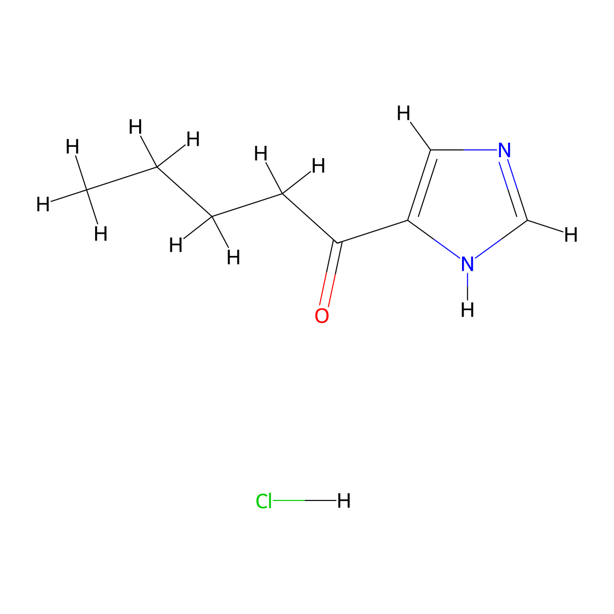 1-(1H-imidazol-4-yl)pentan-1-one hydrochloride molecular structure, CAS 2770359-54-9