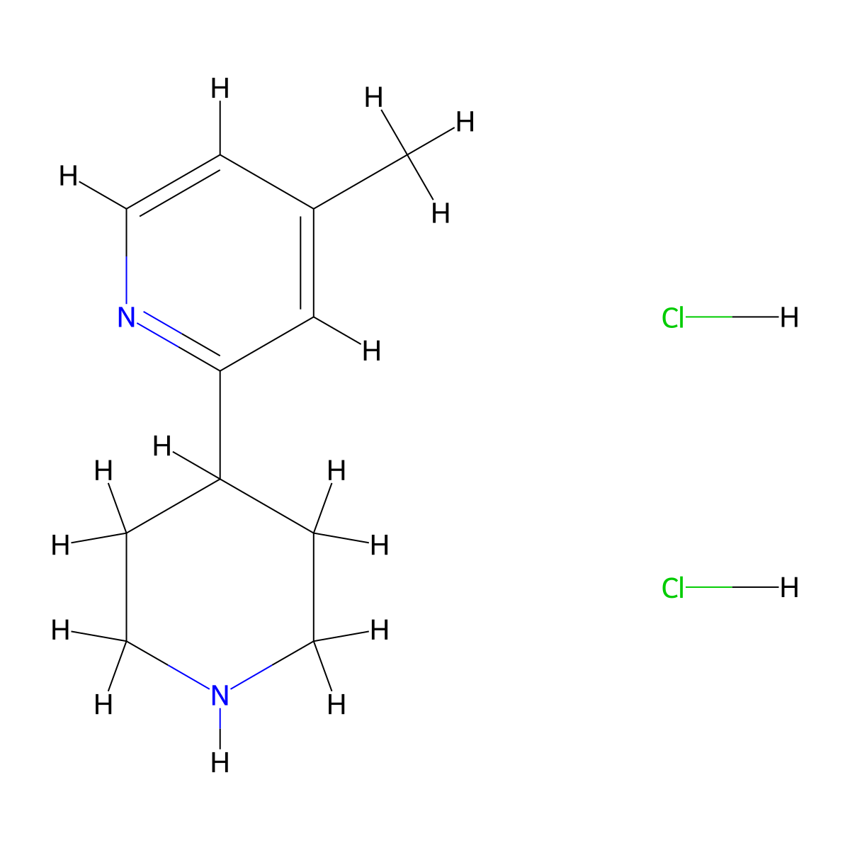 4-Methyl-2-(piperidin-4-yl)pyridine dihydrochloride molecular structure, CAS 2770359-55-0