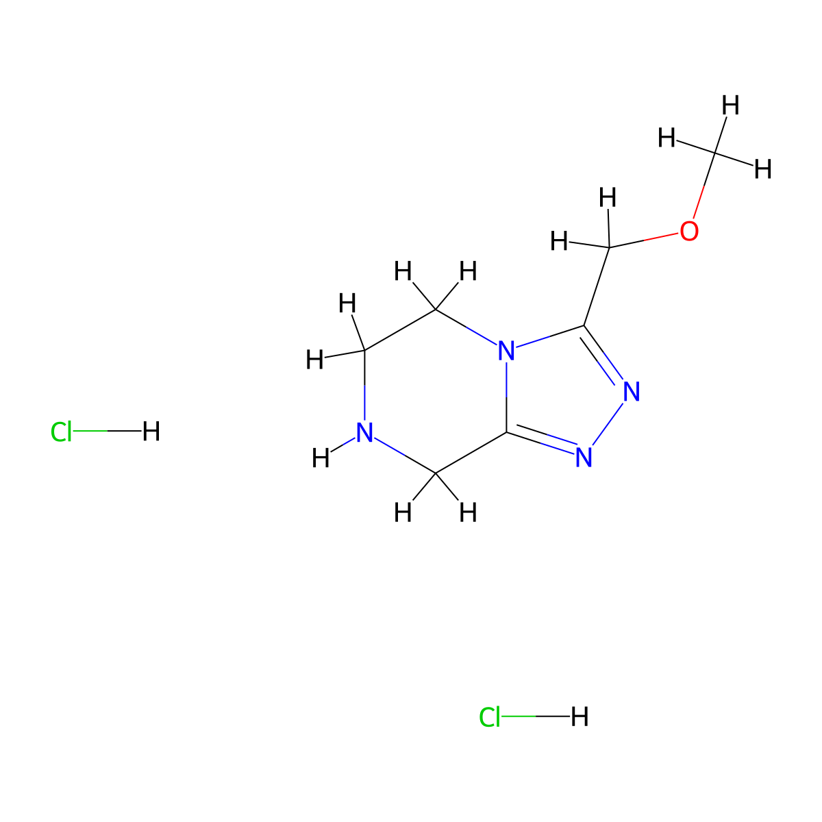 3-(methoxymethyl)-5H,6H,7H,8H-[1,2,4]triazolo[4,3-a]pyrazinedihydrochloride molecular structure, CAS 2770359-65-2