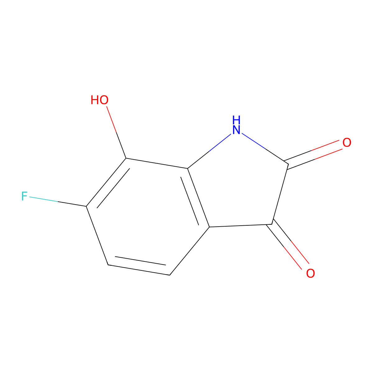 6-fluoro-7-hydroxy-2,3-dihydro-1H-indole-2,3-dione molecular structure, CAS 2770359-68-5