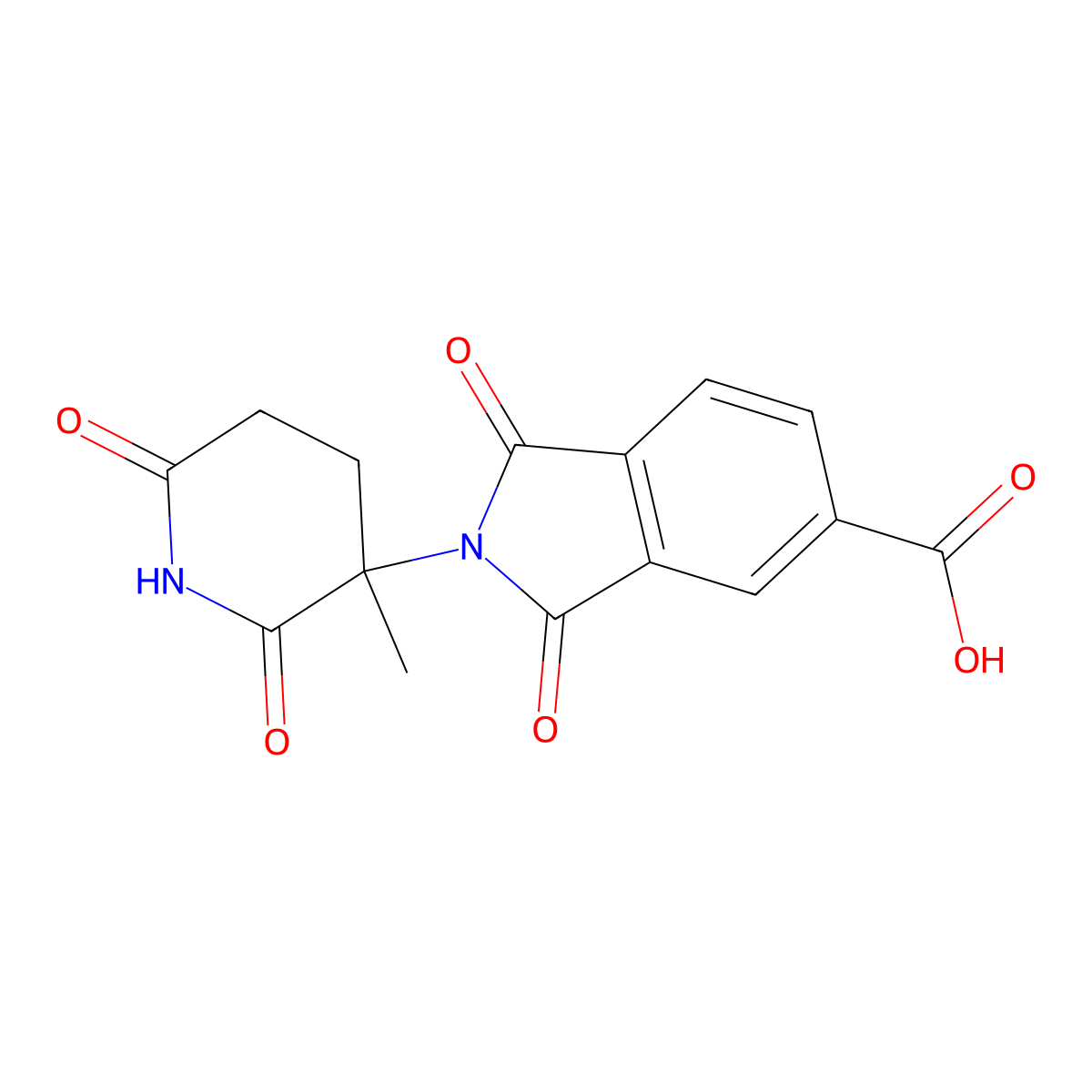 2-(3-methyl-2,6-dioxopiperidin-3-yl)-1,3-dioxo-2,3-dihydro-1H-isoindole-5-carboxylic acid molecular structure, CAS 2770359-69-6