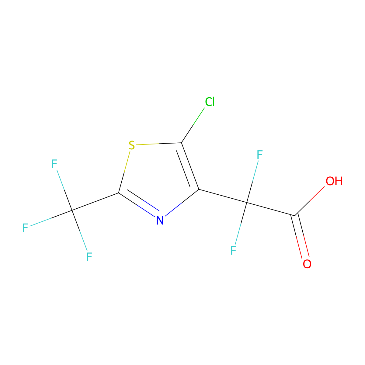 2-[5-Chloro-2-(trifluoromethyl)-1,3-thiazol-4-yl]-2,2-difluoroaceticacid molecular structure, CAS 2770359-71-0