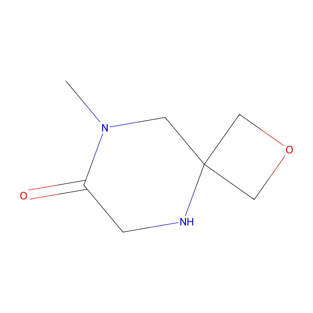 8-Methyl-2-oxa-5,8-diazaspiro[3.5]nonan-7-one molecular structure, CAS 2770359-72-1