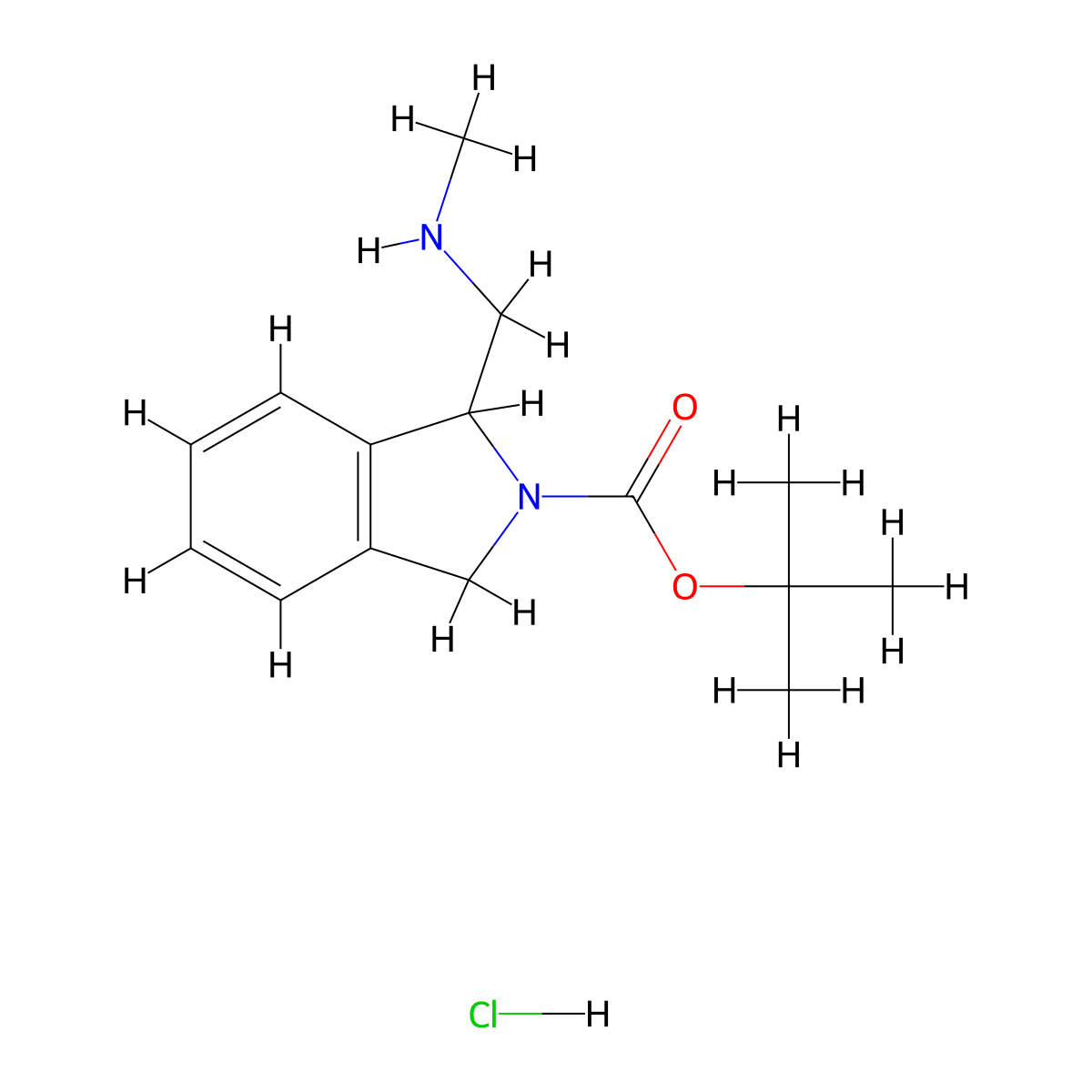 tert-butyl1-[(methylamino)methyl]-2,3-dihydro-1H-isoindole-2-carboxylatehydrochloride molecular structure, CAS 2770359-80-1