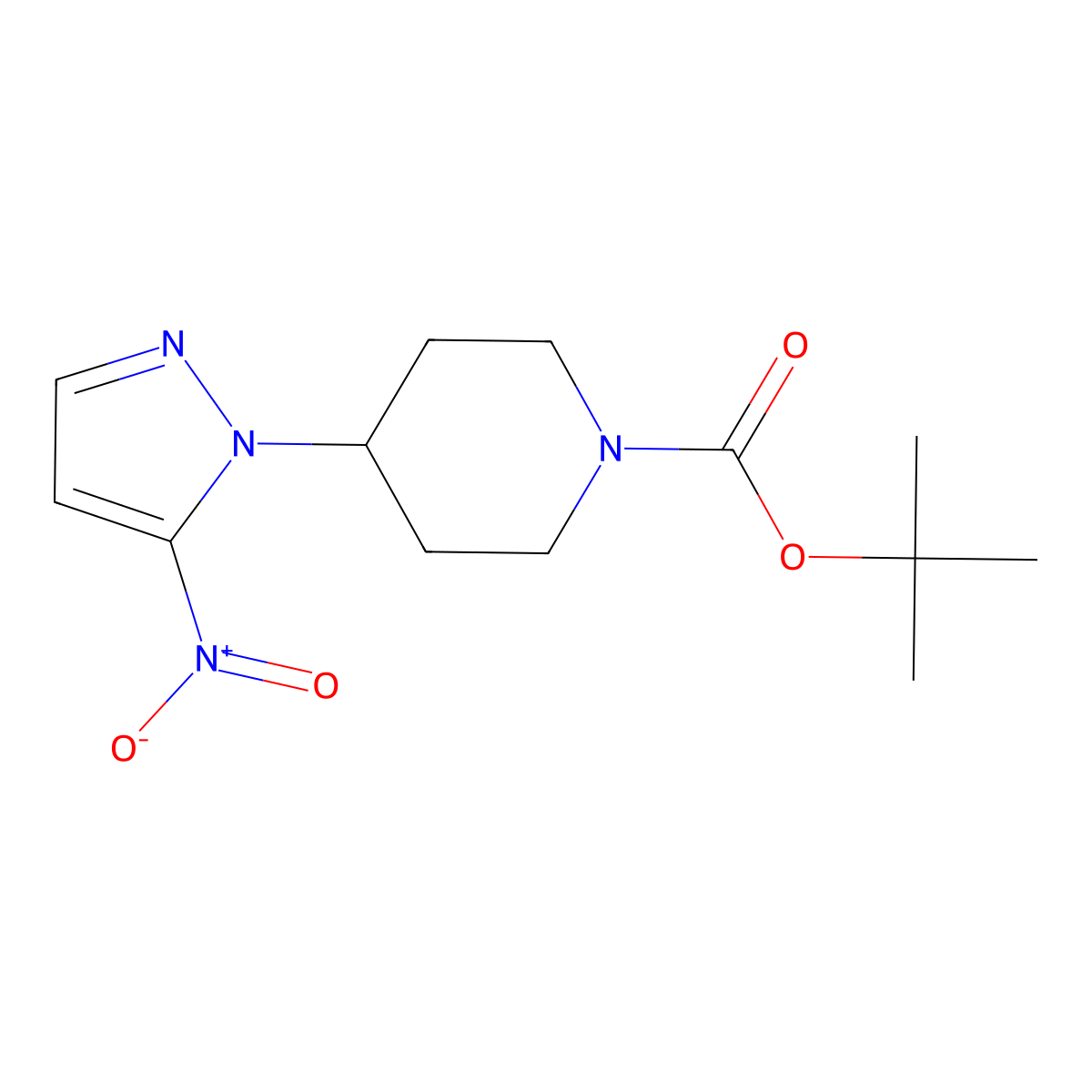 Tert-butyl 4-(5-nitro-1H-pyrazol-1-YL)piperidine-1-carboxylate molecular structure, CAS 2770359-86-7