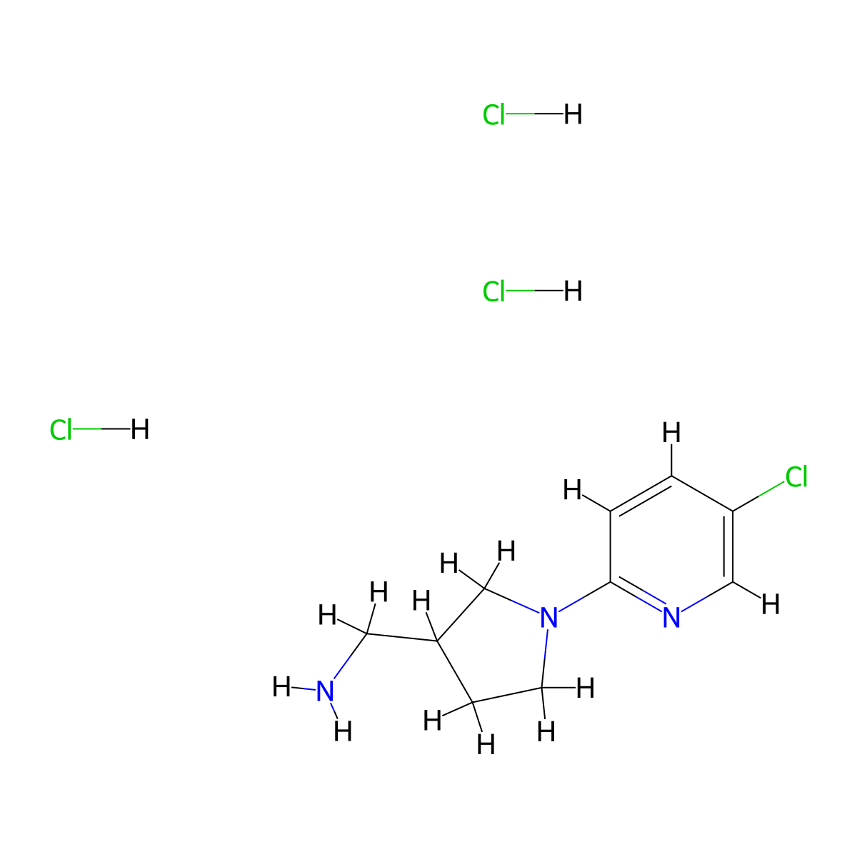 1-[1-(5-Chloropyridin-2-yl)pyrrolidin-3-yl]methanaminetrihydrochloride molecular structure, CAS 2770359-87-8