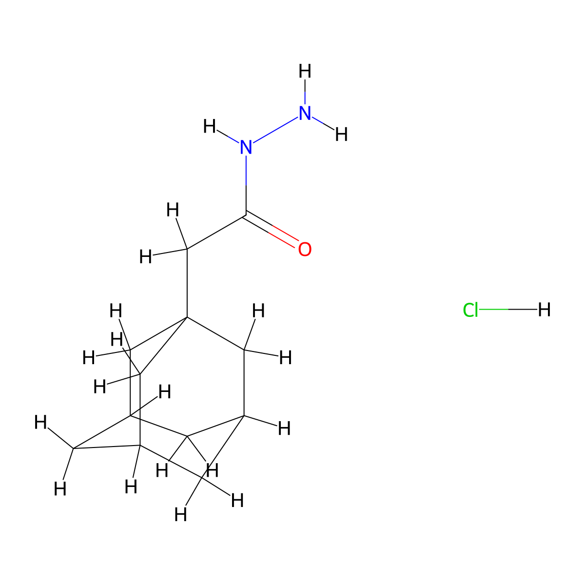 2-(Adamantan-1-yl)acetohydrazide hydrochloride molecular structure, CAS 2770359-98-1