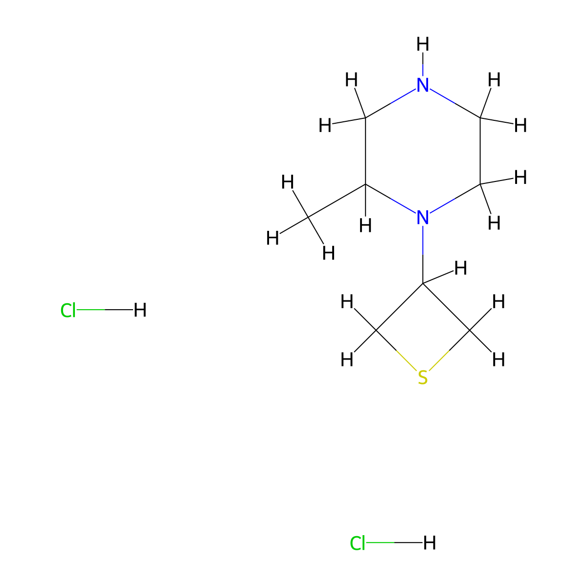 2-Methyl-1-(thietan-3-yl)piperazine dihydrochloride molecular structure, CAS 2770359-99-2