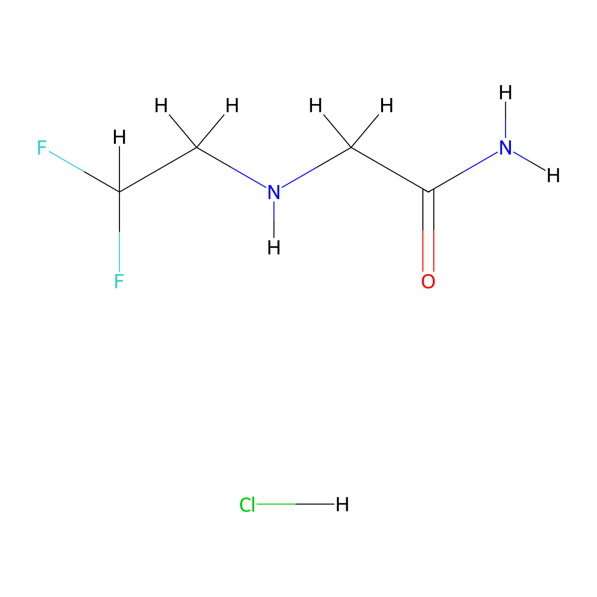 2-((2,2-Difluoroethyl)amino)acetamide hydrochloride molecular structure, CAS 2770360-01-3