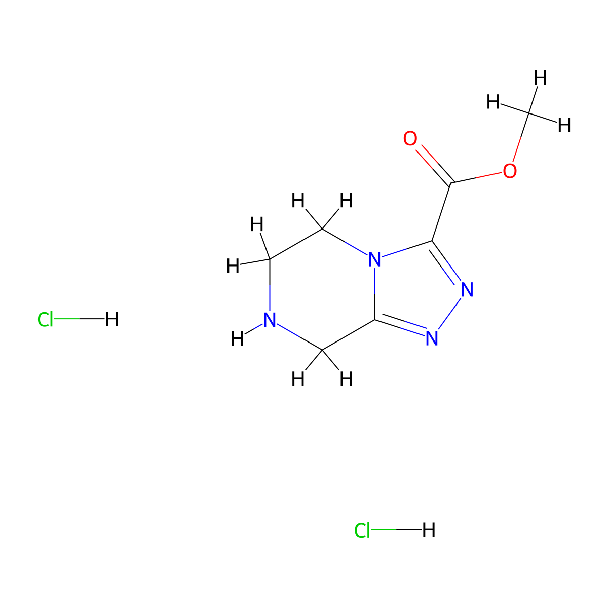 methyl5H,6H,7H,8H-[1,2,4]triazolo[4,3-a]pyrazine-3-carboxylatedihydrochloride molecular structure, CAS 2770360-04-6