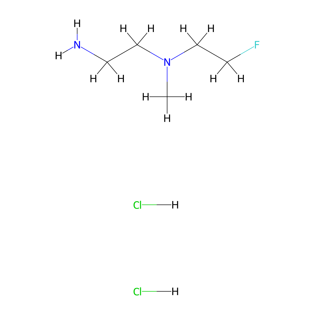 (2-Aminoethyl)(2-fluoroethyl)methylamine dihydrochloride molecular structure, CAS 2770360-06-8