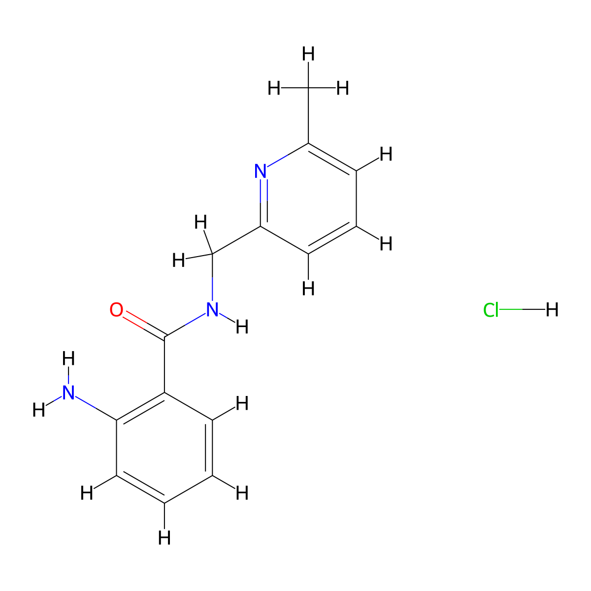 2-amino-N-[(6-methylpyridin-2-yl)methyl]benzamidehydrochloride molecular structure, CAS 2770360-07-9