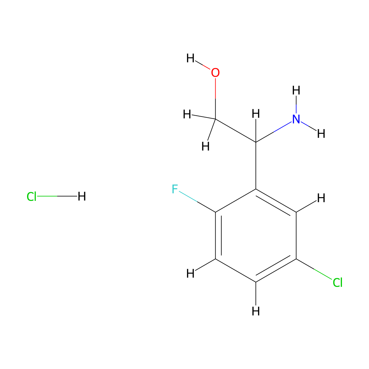 2-Amino-2-(5-chloro-2-fluorophenyl)ethan-1-ol hydrochloride molecular structure, CAS 2770360-12-6